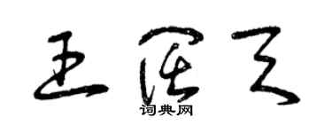 曾慶福王闊天草書個性簽名怎么寫