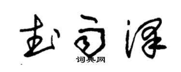 朱錫榮武雨澤草書個性簽名怎么寫