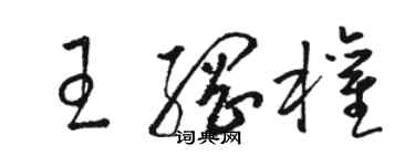 駱恆光王綱權草書個性簽名怎么寫