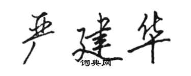 駱恆光嚴建華行書個性簽名怎么寫