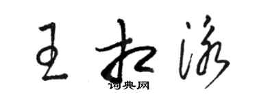 駱恆光王相泳草書個性簽名怎么寫