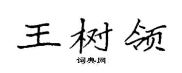 袁強王樹領楷書個性簽名怎么寫