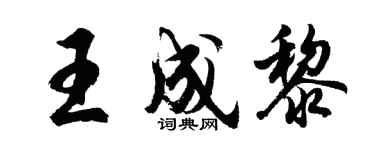 胡問遂王成黎行書個性簽名怎么寫