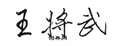 駱恆光王將武行書個性簽名怎么寫