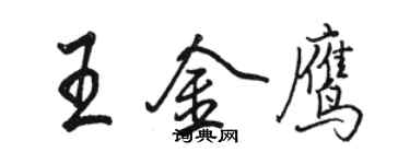 駱恆光王金鷹行書個性簽名怎么寫