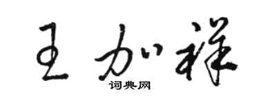 駱恆光王加祥草書個性簽名怎么寫
