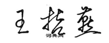 駱恆光王哲燕草書個性簽名怎么寫