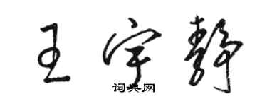 駱恆光王宇靜草書個性簽名怎么寫