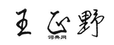 駱恆光王正野行書個性簽名怎么寫