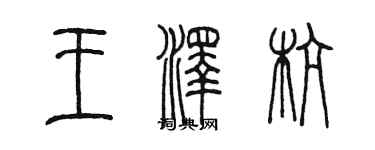 陳墨王澤杭篆書個性簽名怎么寫