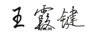 駱恆光王霞鍵行書個性簽名怎么寫