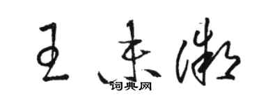 駱恆光王未微草書個性簽名怎么寫