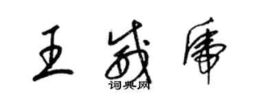 梁錦英王威虎草書個性簽名怎么寫