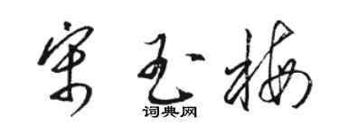 駱恆光宋玉梅草書個性簽名怎么寫