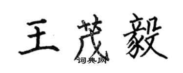 何伯昌王茂毅楷書個性簽名怎么寫