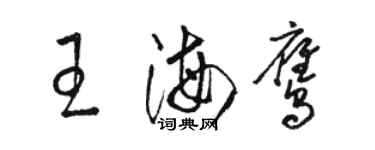 駱恆光王海鷹草書個性簽名怎么寫