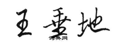 駱恆光王垂地行書個性簽名怎么寫