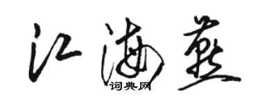 駱恆光江海燕草書個性簽名怎么寫