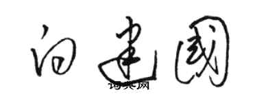 駱恆光白建國草書個性簽名怎么寫