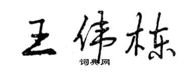曾慶福王偉棟行書個性簽名怎么寫