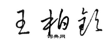 駱恆光王柏欽草書個性簽名怎么寫