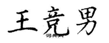 丁謙王競男楷書個性簽名怎么寫