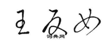 駱恆光王反女草書個性簽名怎么寫