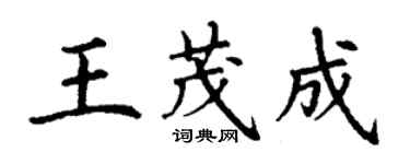 丁謙王茂成楷書個性簽名怎么寫