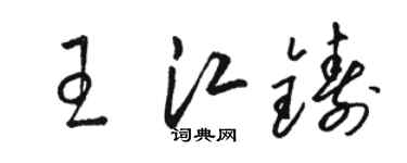 駱恆光王江鑄草書個性簽名怎么寫