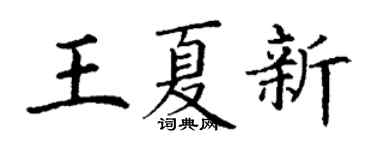 丁謙王夏新楷書個性簽名怎么寫