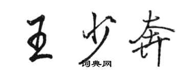 駱恆光王少奔行書個性簽名怎么寫