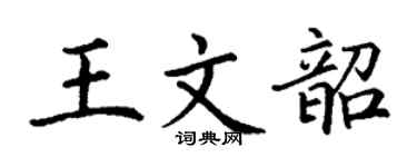 丁謙王文韶楷書個性簽名怎么寫