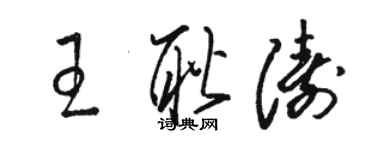 駱恆光王耿濤草書個性簽名怎么寫