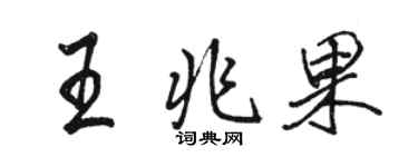 駱恆光王兆果行書個性簽名怎么寫