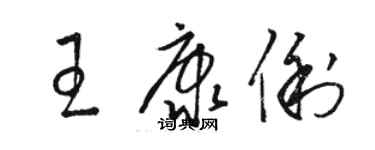 駱恆光王康俐草書個性簽名怎么寫