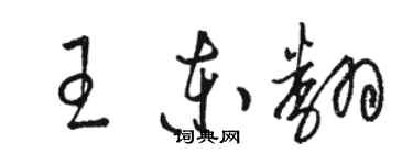 駱恆光王東翻草書個性簽名怎么寫