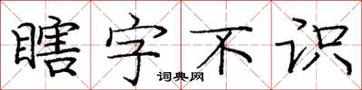 龐中華瞎字不識楷書怎么寫