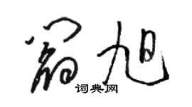 駱恆光閻旭草書個性簽名怎么寫