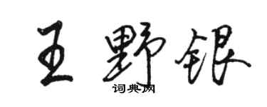 駱恆光王野銀行書個性簽名怎么寫