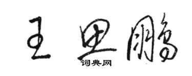 駱恆光王思鵬草書個性簽名怎么寫