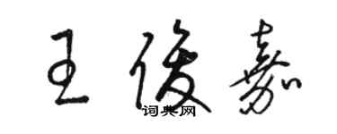 駱恆光王俊嘉草書個性簽名怎么寫