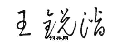 駱恆光王銳潛草書個性簽名怎么寫