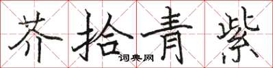 駱恆光芥拾青紫楷書怎么寫