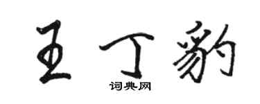 駱恆光王丁豹行書個性簽名怎么寫