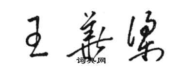 駱恆光王華梁草書個性簽名怎么寫