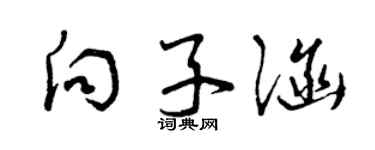 曾慶福向子涵草書個性簽名怎么寫