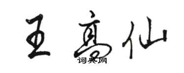 駱恆光王高仙行書個性簽名怎么寫