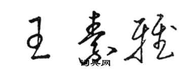 駱恆光王素雅草書個性簽名怎么寫