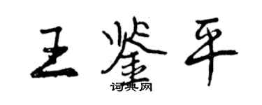 曾慶福王鑑平行書個性簽名怎么寫