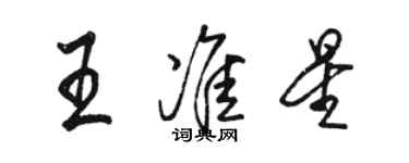 駱恆光王準星行書個性簽名怎么寫